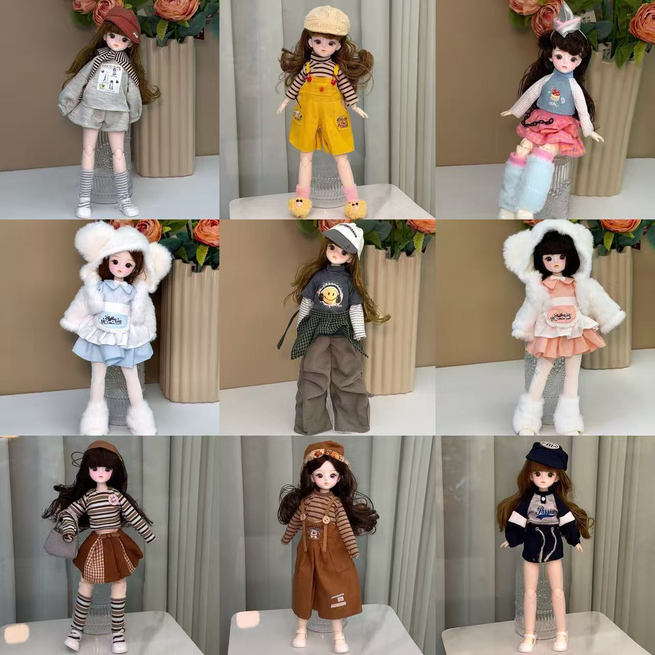 新款BJD洋娃娃6分娃衣30厘米换装公主套装衣服玩具女孩网红公仔