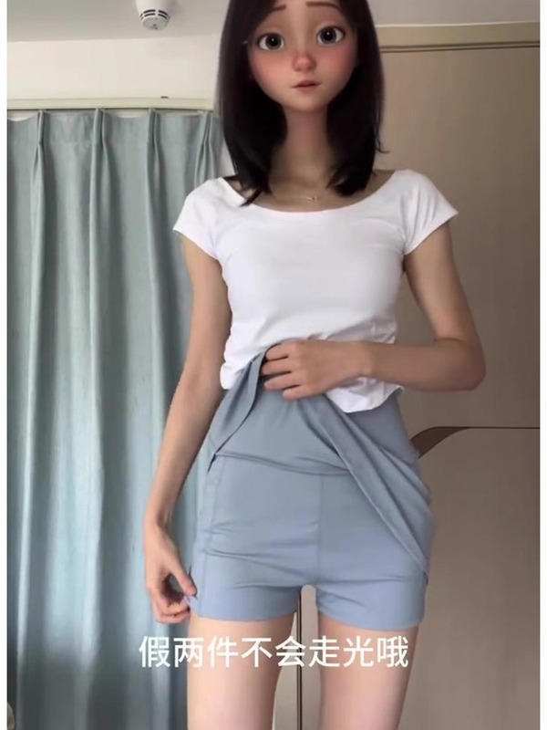 スポーツショートスカートヨガスカート女性の夏ブルーパンツスカートAラインスカートテニススカートヒップカバースカート夏|undefined