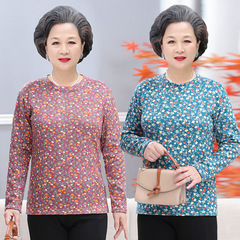 中高年保温秋衣母とベルベットのシャツtシャツ保温上着高齢者おばあさんの服