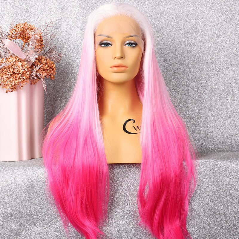 Synthetic Lace Front Wig 13*3inch Synthetic Fiber Front Lace Wigs