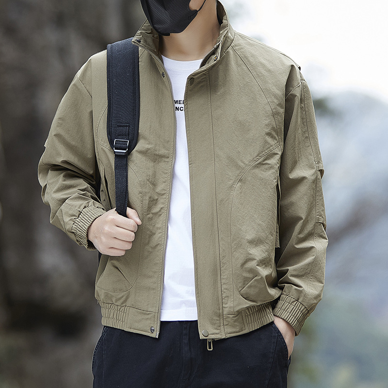 Transfronterizo simple chaqueta casual hombre chaqueta de moda hombre primavera y otoño nuevo estilo al aire libre chaqueta de asalto hombre tamaño grande
