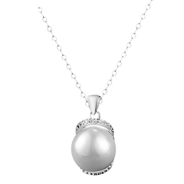 Collar de perlas de piedra de plata S925 mujer simple coreana madura colgante ligero de lujo moda joyas de cadena de clavícula