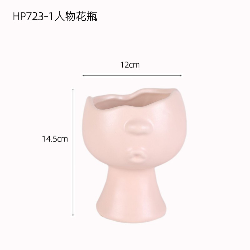 Simple moderno creativo Arte Abstracto cara cerámica florero decoración modelo sala de ventas Oficina salón escritorio flor