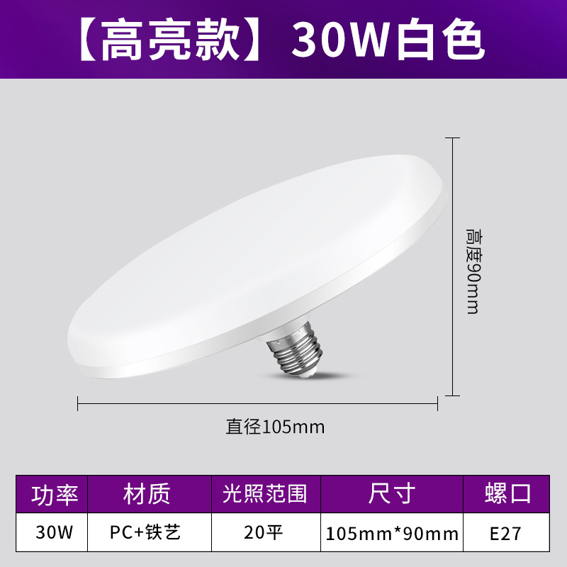lámpara de fábrica de bombillas LED de alta potencia lámpara de ahorro de energía e27 tornillo super brillante de ahorro de energía iluminación doméstica lámpara de disco volador