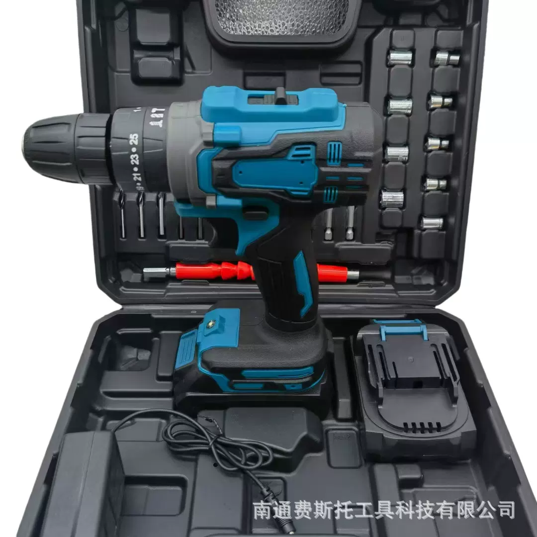 家用冲击电钻10mm多功能手枪钻electric drill套装锂电钻冲击钻