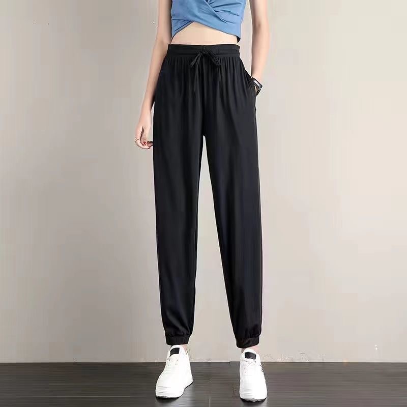 블랙 [넥타이 아이스 실크 팬츠]
