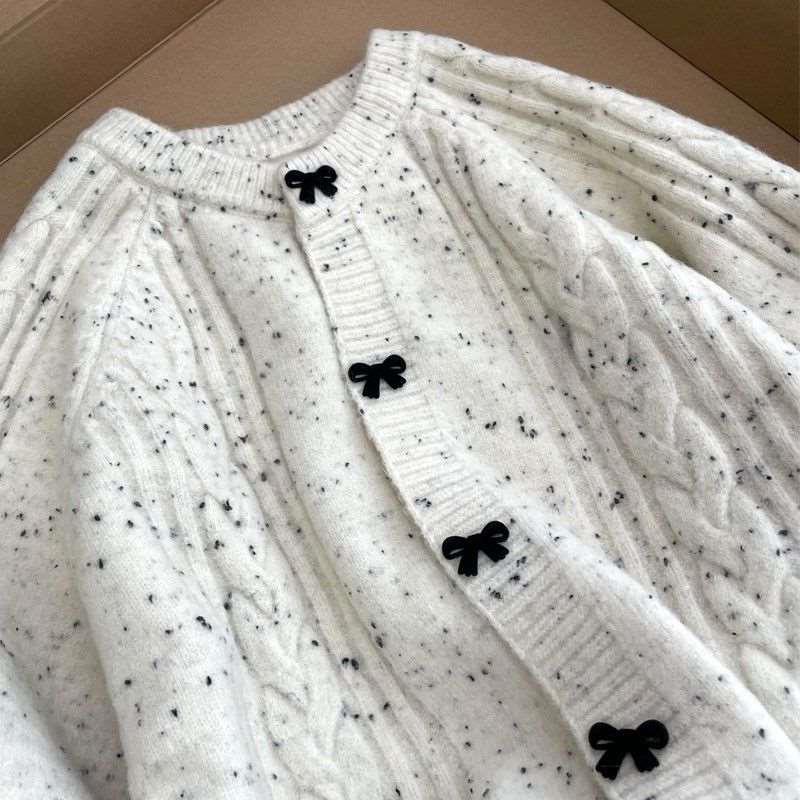山力达迪春秋款自留爆款推荐ins遮肉 蝴蝶结针织开衫女秋冬韩系毛|undefined