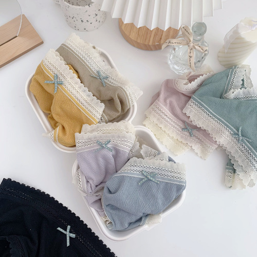 Modal Seamless Mid-waist Japanese Girls High-Looking Briefs Large Size Underwear Pure Cotton Women Wholesale Cotton