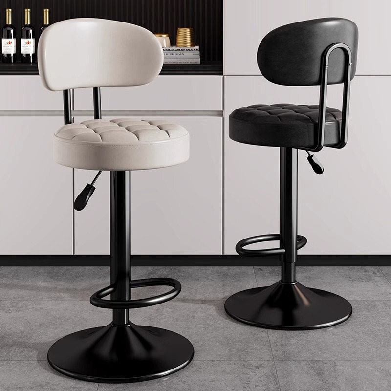 Bar Chair High Stool Backrest Lifting Swivel Bar Stool Household Bar Chair Cashier Counter Round Stool Swivel Chair