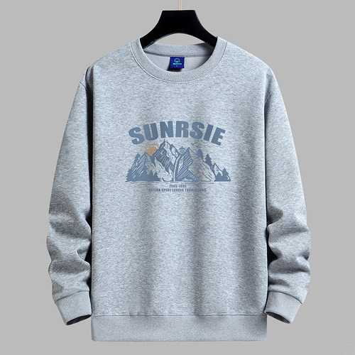 New Fall Style Crew Neck Thin Sweatshirt for Men, Teenagers, Loose Plus Size, National Trend Couple Student Long Sleeve Men's Fashion Top