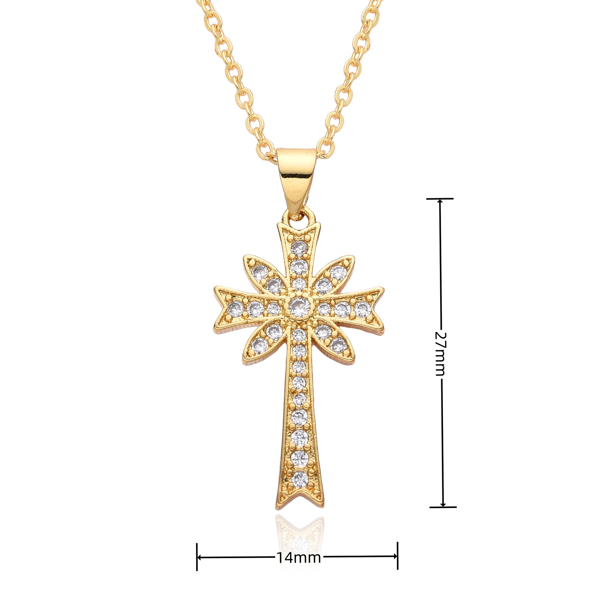 Le Cuivre Plaqué Or Style Simple Brillant Traverser Évider Incruster Zircon Pendentif display picture 14