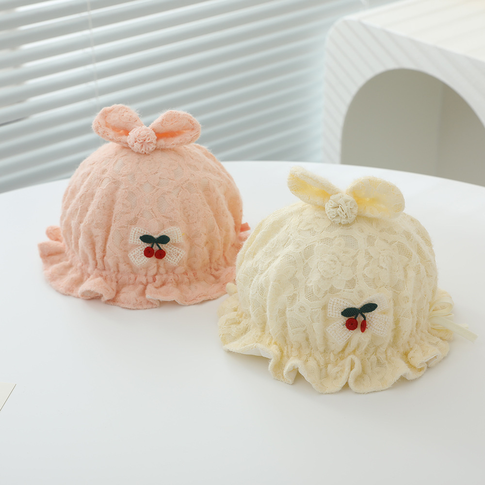 Sombreros de bebé primavera y otoño, gorras de princesa para bebés, gorras de encaje lindas para bebés, gorras de feto para bebés recién nacidos pequeños