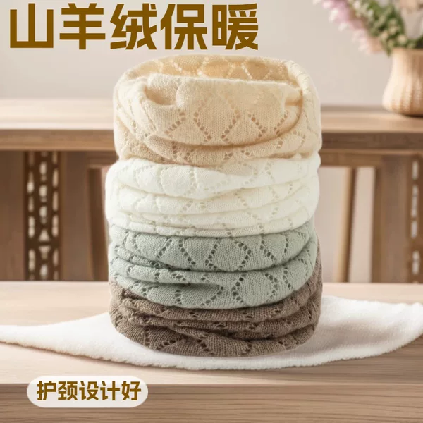 Manufacturer Cross-Border Wholesale 35% Cashmere Skin-Friendly Neck-Protecting Warm Knit Versatile Pullover Cashmere Scarf