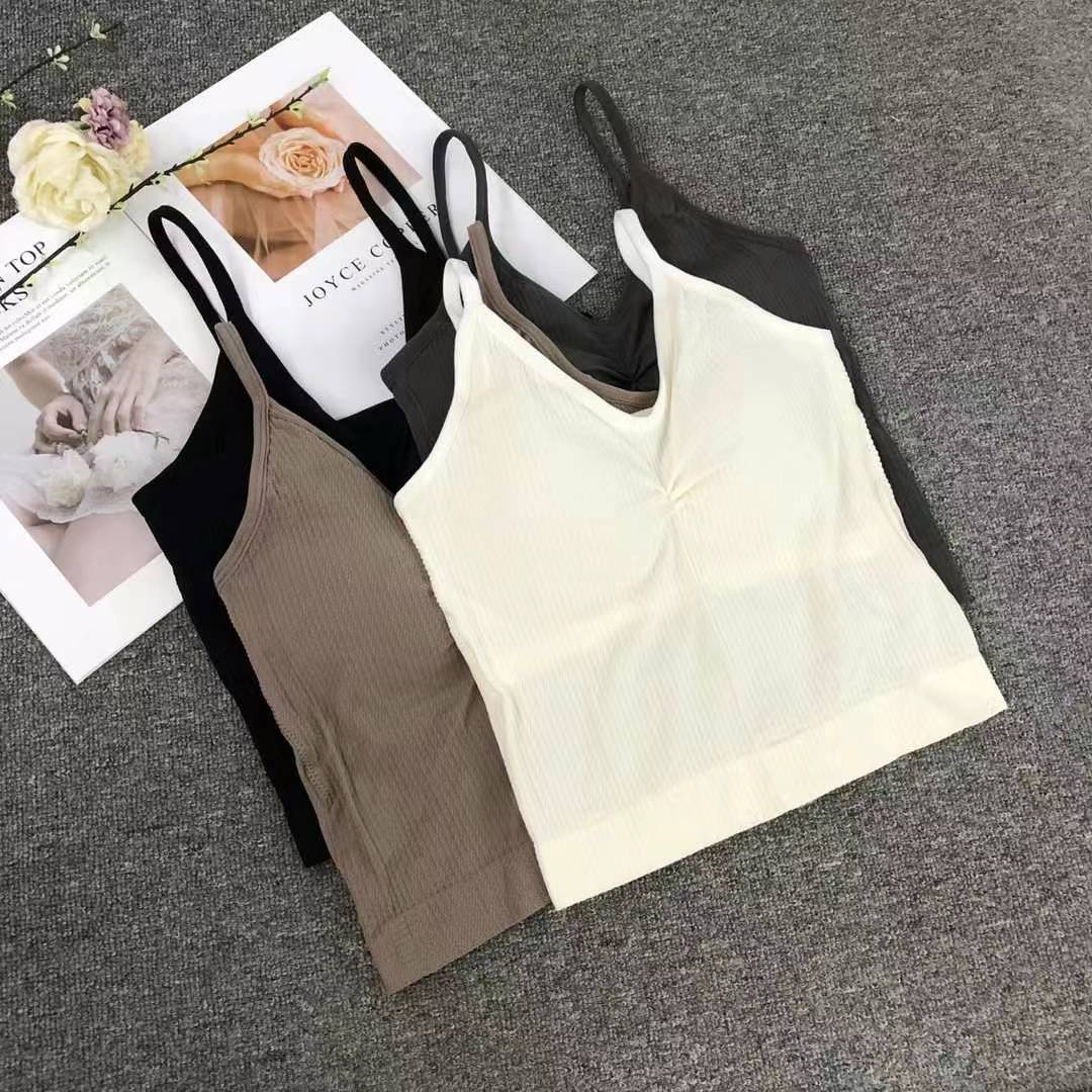 Nueva taza fija sin costuras de alta calidad, chaleco de dama sin anillo de acero, bra de yoga, ropa interior deportiva, mujer al por mayor