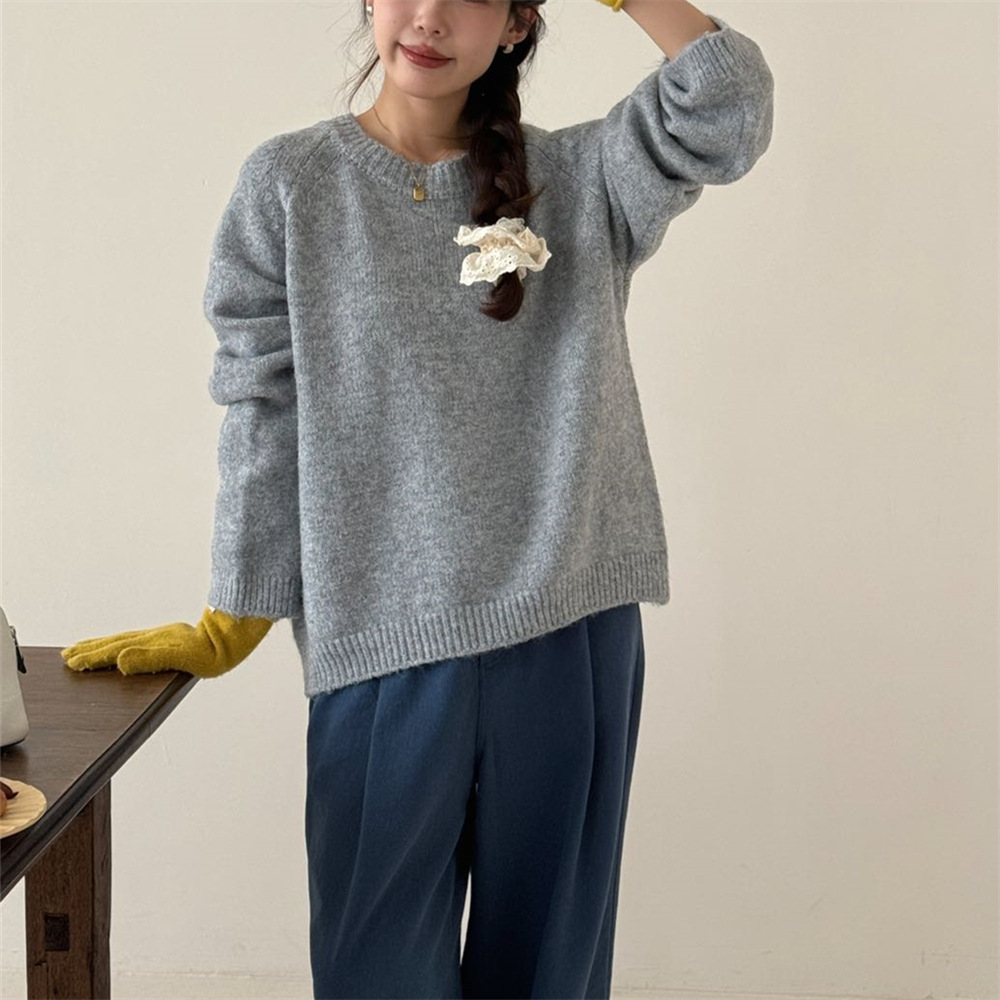 24 invierno Puyuan perezoso viento grueso suave glutinoso chaqueta suéter para mujeres otoño invierno nuevo estilo coreano ancho