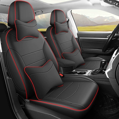 cover all-inclusive breathable leather car — Modelə uyğun (Original) oturacaq örtükləri - black-and-red-popular-polo-special-deluxe-version-volkswagen-polo