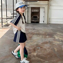 女童运动套装夏季2024新款儿童短袖体恤韩版童装两件套夏装套裙潮