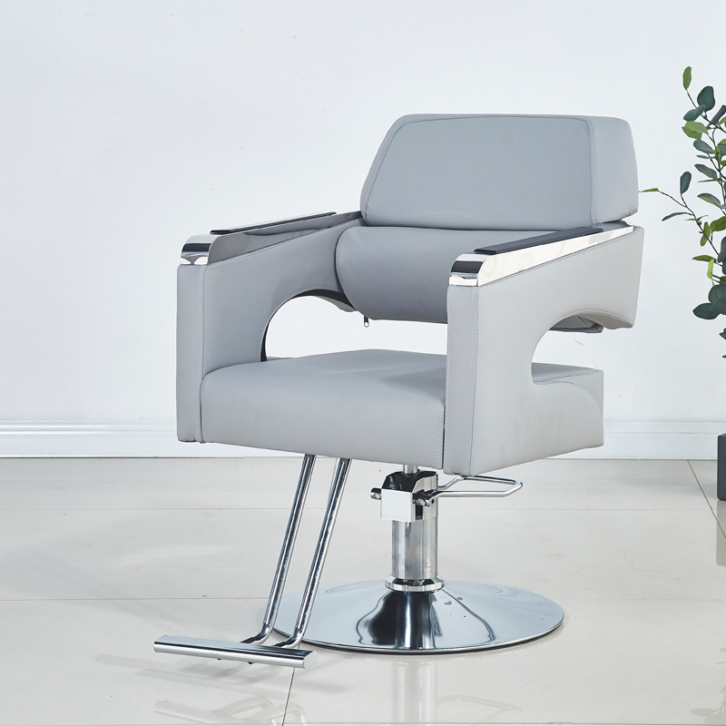 Silla de peluquería Silla de peluquería Silla de peluquería Silla de corte de pelo minimalista moderna Silla de peluquería de acero inoxidable de elevación giratoria