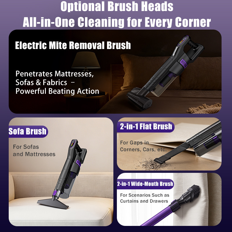 Amazon aspiradora doméstica gran succión inalámbrica portátil visualización digital desmontable alfombra succión arrastradora integrada aspiradora transfronteriza