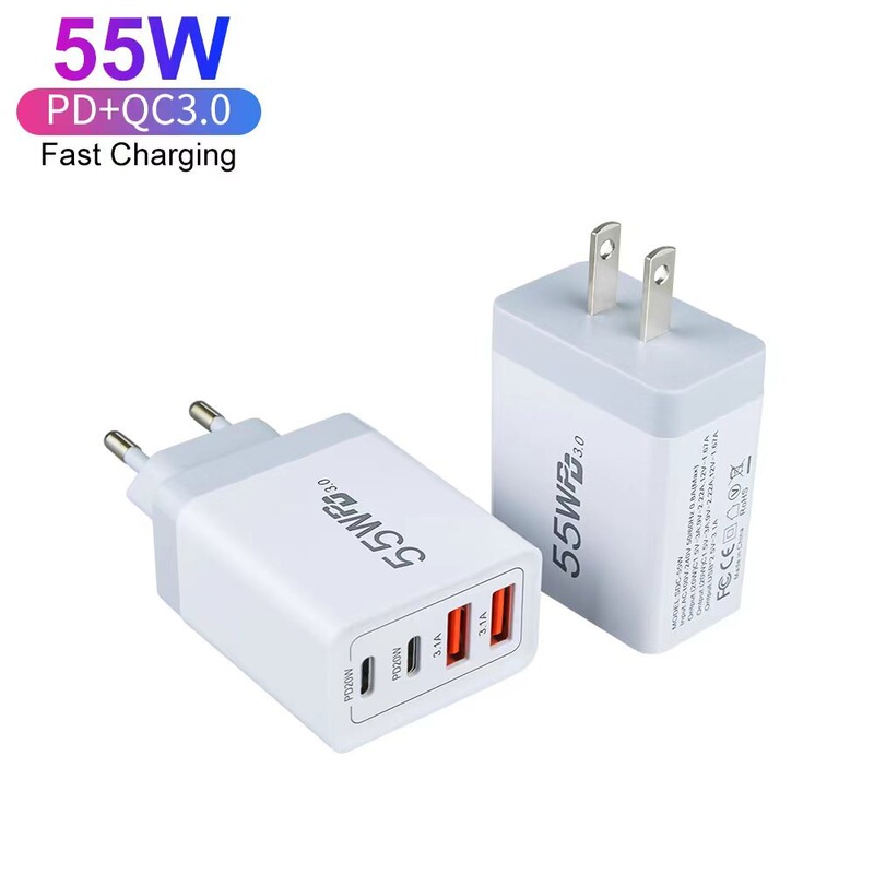 New 55W Australian standard 2A2C charger dual PD + Dual USB charger Amazon hot selling four-port PD charger New 55W Australian standard 2A2C charger dual PD + Dual USB charger Amazon hot selling four-port PD charger