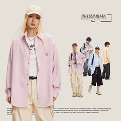 CATTEE 日本風ストライプシャツ メンズ 秋物 トレンドブランド 多用途 長袖シャツ カップルスタイル レトロ カジュアルジャケット