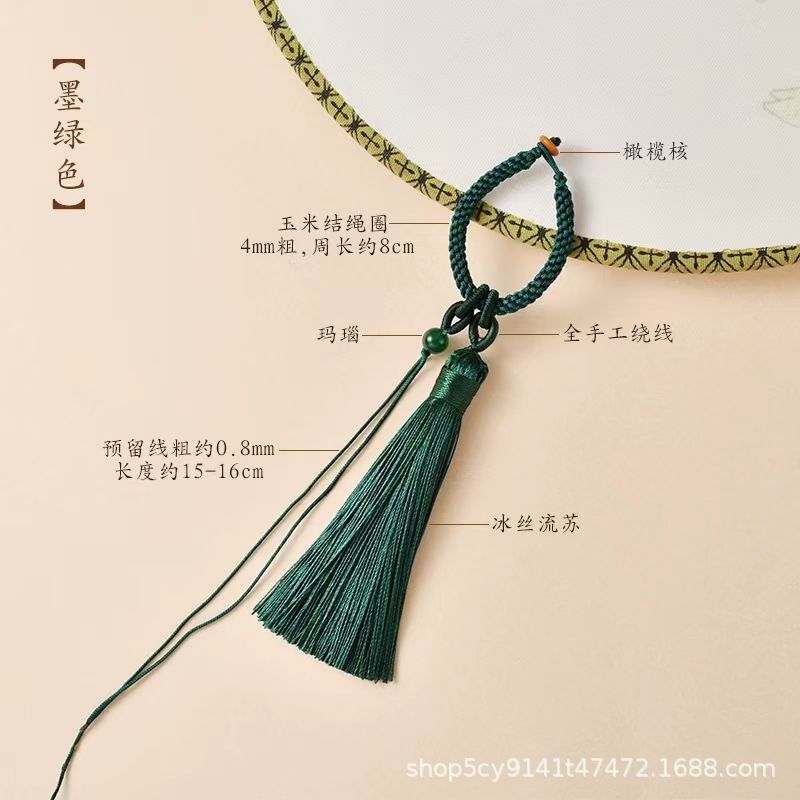 2025新中式玉米结文玩手绳 手工编织挂绳 双色流苏包饰品配件批发|undefined