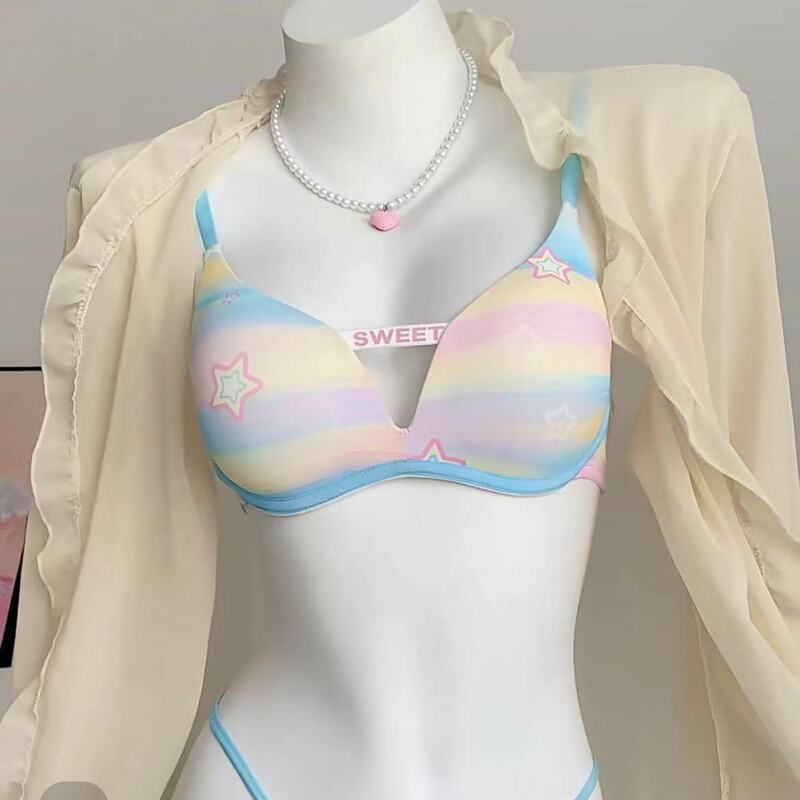 Seaside Fantasy Girl Seamless Bra Underwear for Small Busts, Push-Up Effect, No Underwire, Thin Sweet Style Bra Top