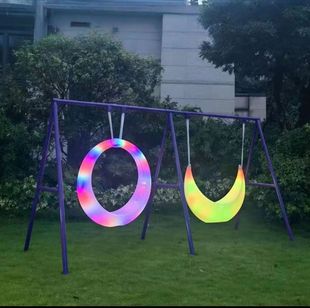 Led Outdoor Luminous Moon Swing Light Hanging Chair Hotel Courtyard Garden Scenic Area Solar Creative Rocking Chair Light