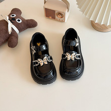 女童厚底玛丽珍小皮鞋2025秋季新款金属蝴蝶公主鞋中学生演出单鞋