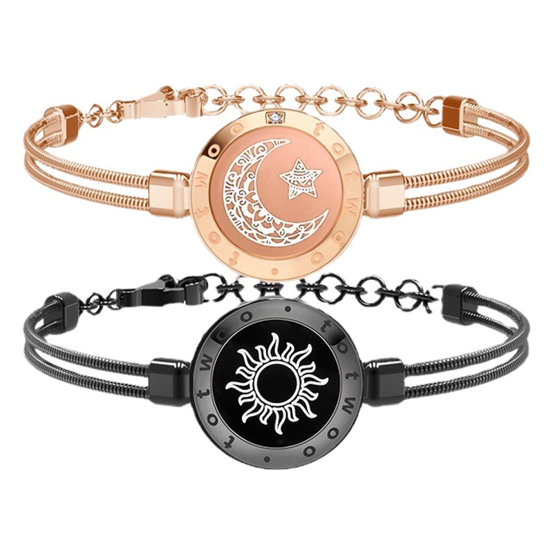 Totwoo pulsera de pareja de inducción inteligente un par de amor de larga distancia respuesta de amor remoto pulsera de flash de vibración interactiva