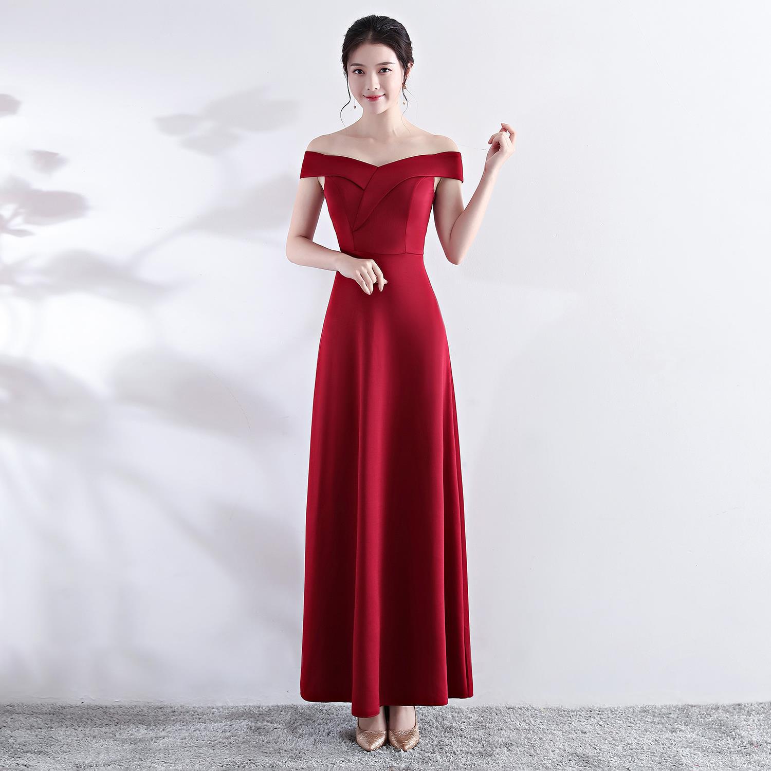1328# toast dress bride 2018 summer wedding new red short dress long back-to-door dress engagement