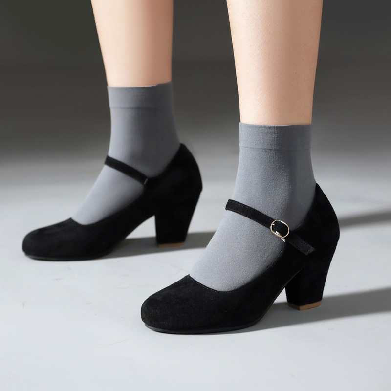 Mary Jane Women's Shoes with Chunky Heels, Waterproof Platform, Thick Soles, Height-Increasing, Japanese Style, Stylish French-Style Single Shoes, Women's Leather Shoes Mary Jane Women's Shoes with Chunky Heels, Waterproof Platform, Thick Soles, Height-Increasing, Japanese Style, Stylish French-Style Single Shoes, Women's Leather Shoes