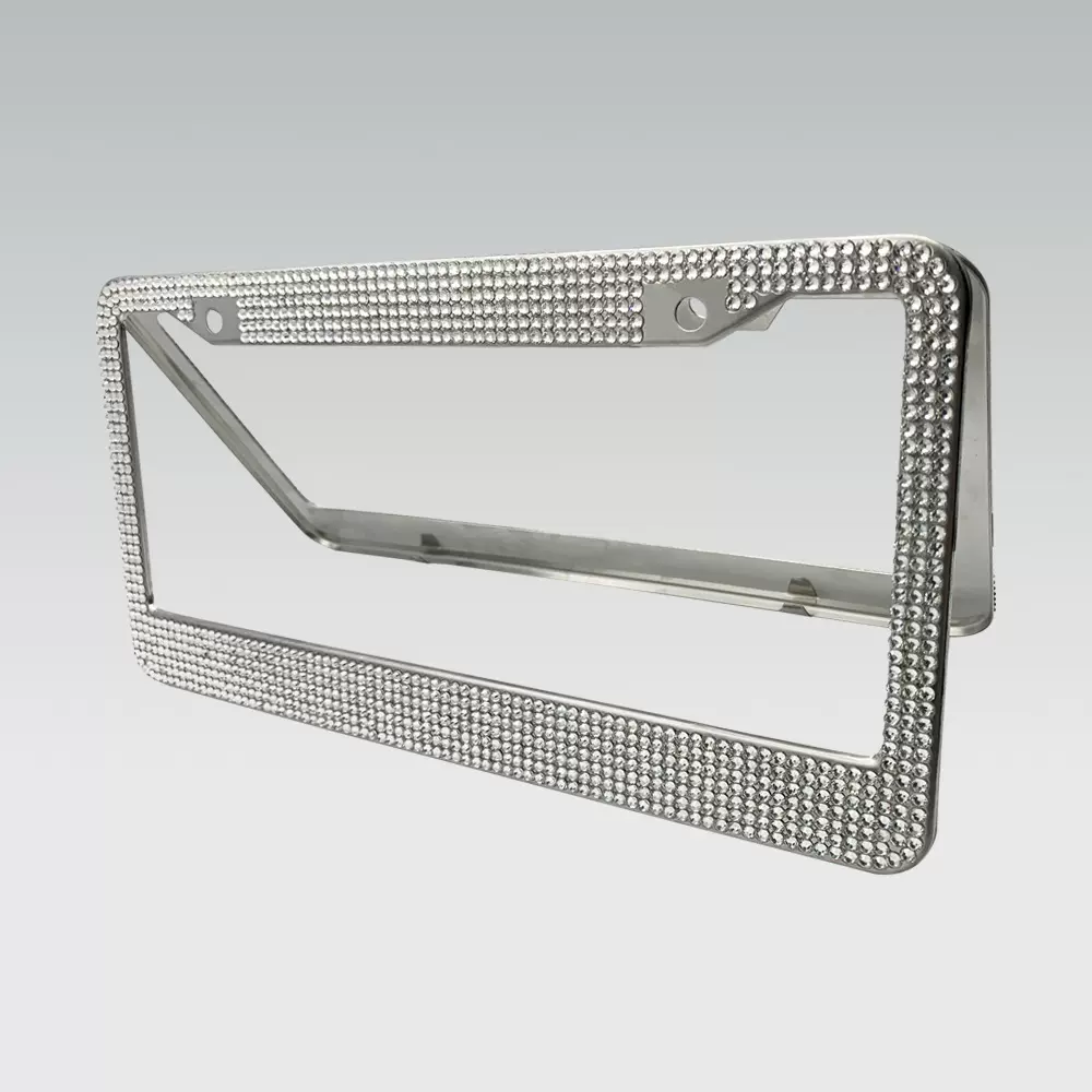 跨境镶钻汽车美规钻石牌照框牌照架车牌框车牌架不锈钢水钻玻璃钻