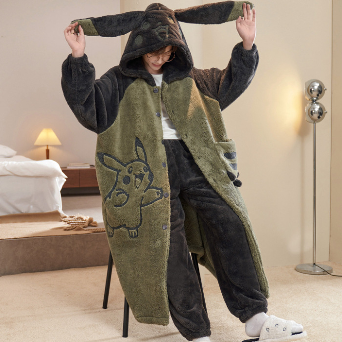 2025 pijamas de invierno para hombres gruesos coral vello de coral juvenil de tamaño grande 200 kg de franela de dibujos animados ropa de dormir conjunto de ropa para el hogar