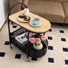 边几客厅家用小户型实木茶几现代简约阳台角几卧室极简桌子小推车
