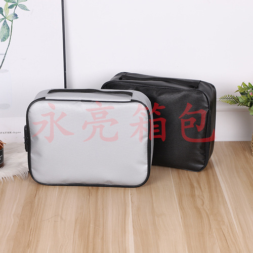 Travel portable fireproof document bag file storage box office document bag identity document household registration book home storage bag