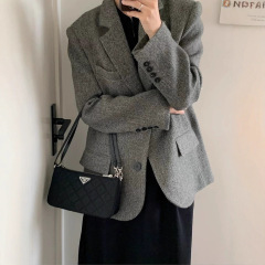 小西装外套女士2025春秋新款高级感小个子学院风显瘦洋气毛呢西服