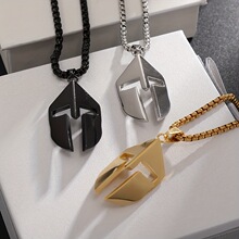 Q 33921 Spartan Warrior Mask Pendant Necklace ��ʿ�������