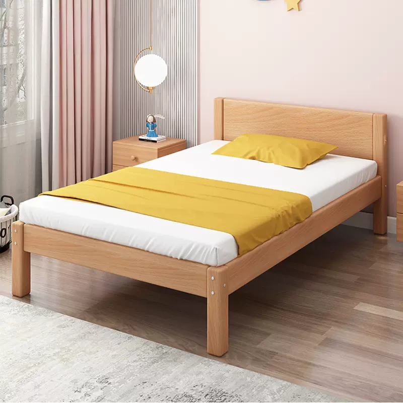 单人床成人实木儿童床男孩简约青少年小户型女孩宿舍家用榉木拼接