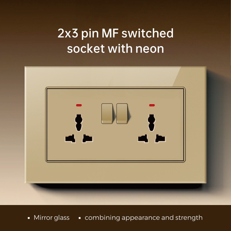 Marco de vidrio británico oro pared interruptor socket fabricantes de comercio exterior 86 interruptor tipo C socket de carga rápida image 19