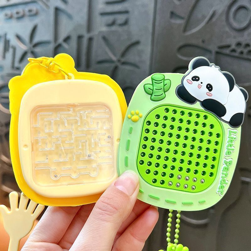Panda magnetic bolas de acero tablero de dibujo de dibujo de dibujos animados juguetes de dibujos animados llaveros vacaciones regalo de estudiantes colgantes mochila