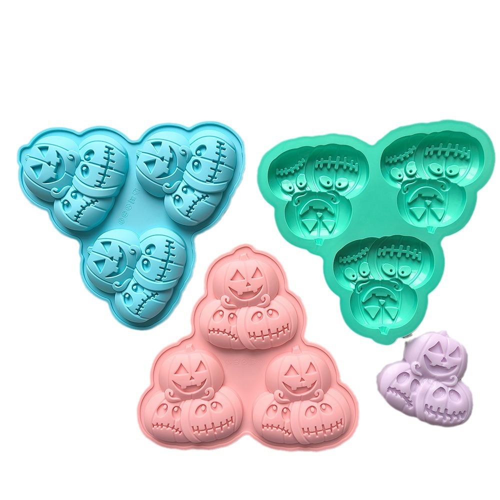 3 líneas Halloween calabaza 724 molde de galletas de jabón molde de galletas de chocolate DIY molde de pastel de calabaza