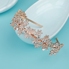 手工製作水鑽發箍女婚紗寫真髮飾公主風樹葉頭箍氣質新娘頭飾批發