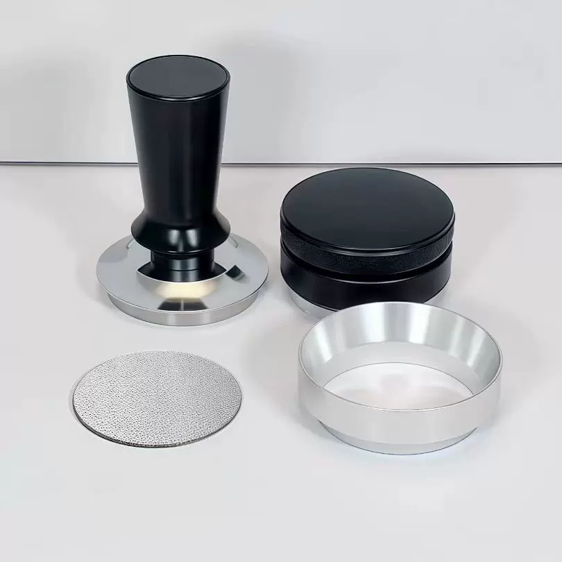 新款304不锈钢恒力压粉器铝合金布粉器接粉环分水网套装咖啡器具