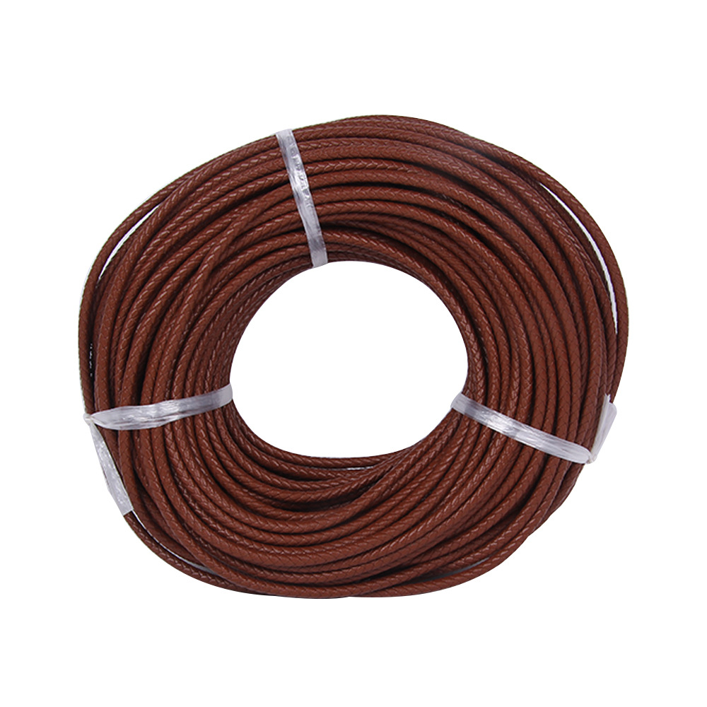 Pulsera de cuerda de cuero de vaca de primera capa cuerda de cuero Zhou Sheng mismo estilo cuerda de cuero tejida adecuada para Zhou Sheng cuentas de la suerte accesorios de joyería de oro duro