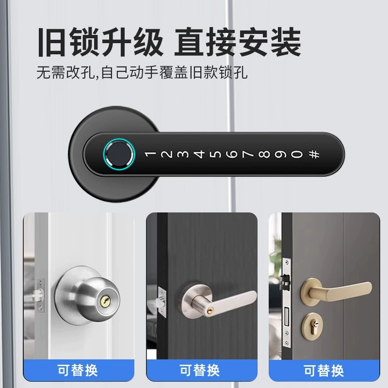 Трансграничный внутренний деревянный дверной граффити Bluetooth пароль TTLOCK электронный психический замок с интеллектуальным отпечатком пальца замок с открыванием рукой