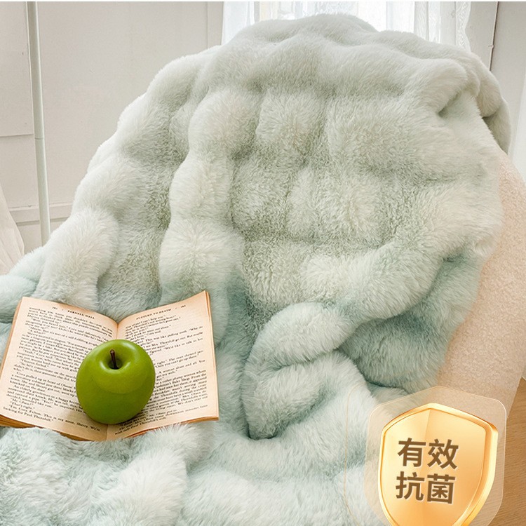 Manta de lana de conejo de lujo ligero, siesta de oficina, aire acondicionado, sofá, manta, engrosamiento de invierno, manta de terciopelo, manta de edredón pequeño