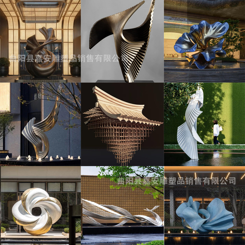 Stainless Steel Streamer Phoenix Tail Sculpture Large Outdoor Luminous Abstract Water Feature Irregular Wing Landscape Architectural Sculpture