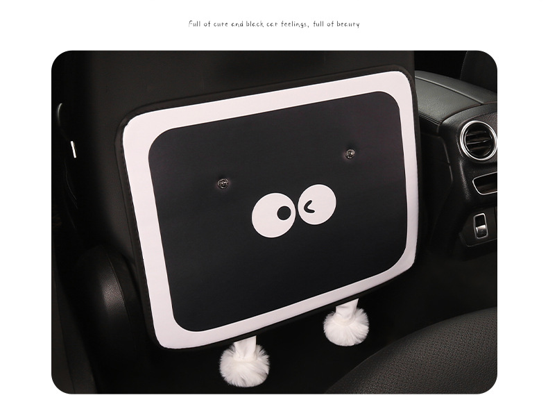 Big-Eyed Little Coal Ball Cute Cartoon Car Seat Back Anti-Kick Pad, Car Seat Back Anti-Dirt and Anti-Stain Pad
