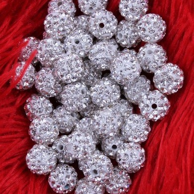 4 6 8 2 4 6 20 0mm Half Hole Double Hole Shambhala Beads Soft Clay Mud Drill Ball White Straight Hole